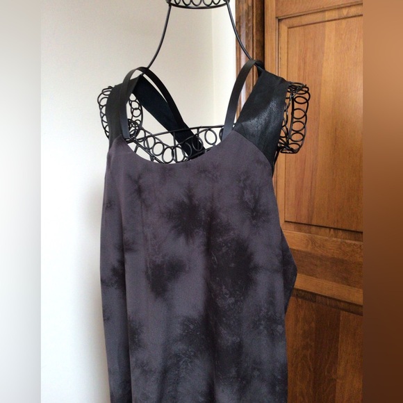 Eileen fisher silk top with leather straps, Medium, New without tags - Picture 2 of 7